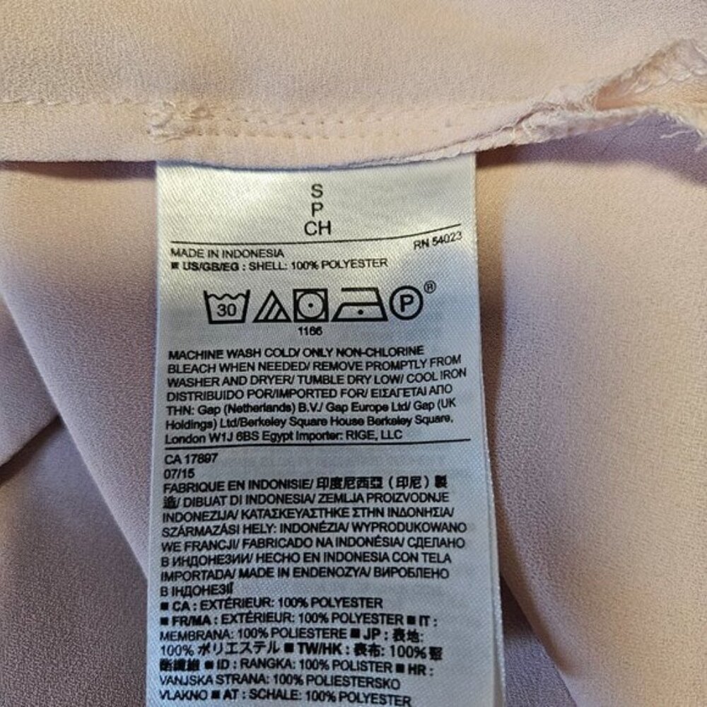 BANANA REPUBLIC Blouse/ top in Soft Pink S with necktie ribbon - Picture 5 of 6